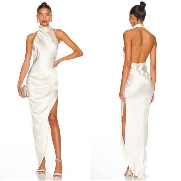 Amanda Uprichard 100% Silk Samba Gown Ivory